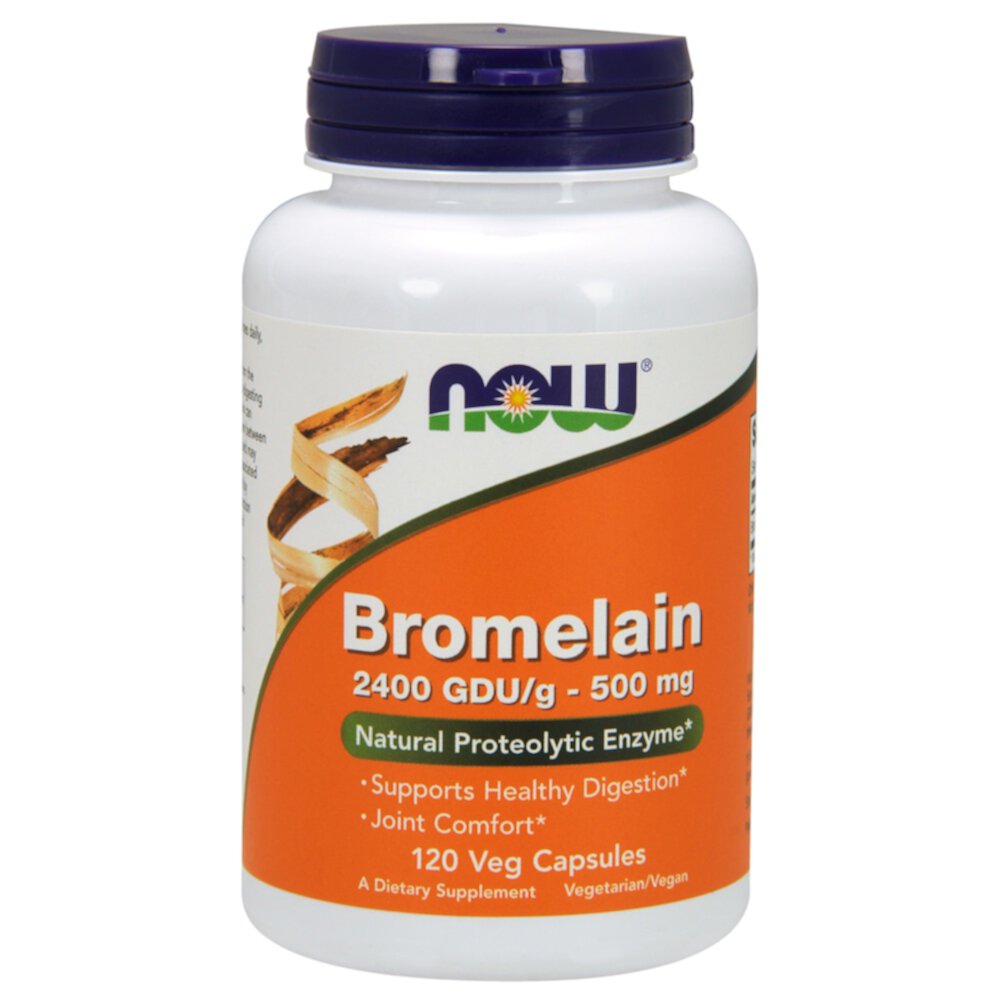 Bromelain -- 500 mg - 120 Veg Capsules (Вегетарианские капсулы) NOW Foods