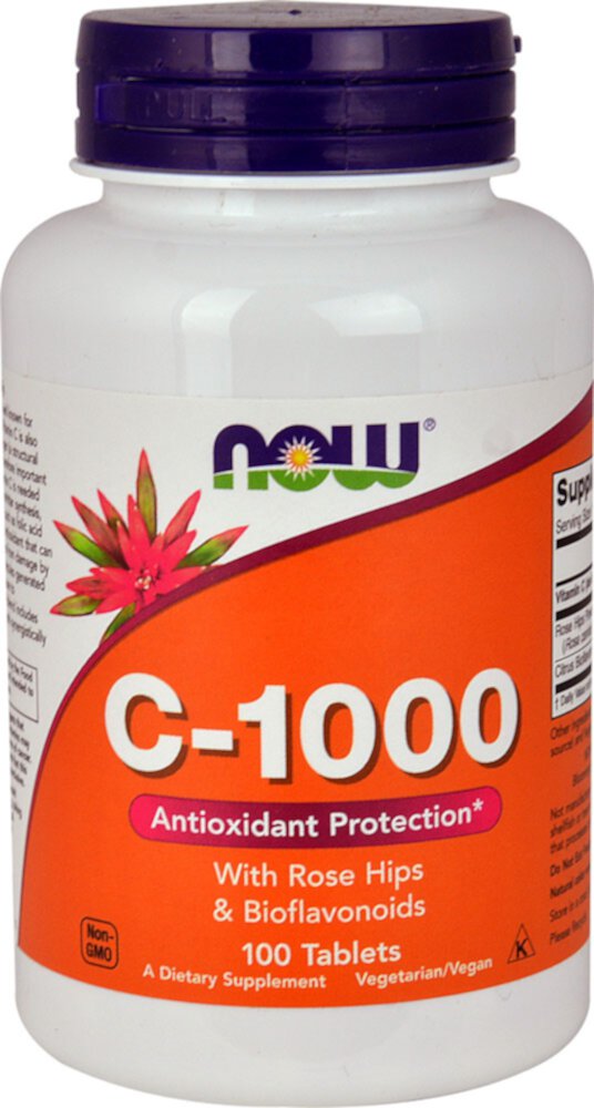 C-1000 с Шиповником и Биофлавоноидами - 100 таблеток - NOW Foods NOW Foods