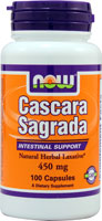 Cascara Sagrada -- 450 мг -- 100 капсул NOW Foods