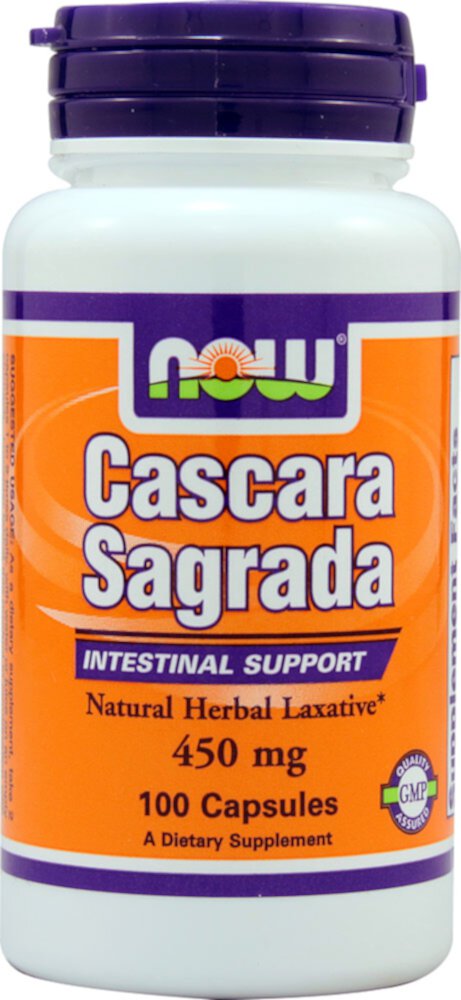 Cascara Sagrada -- 450 мг -- 100 капсул NOW Foods
