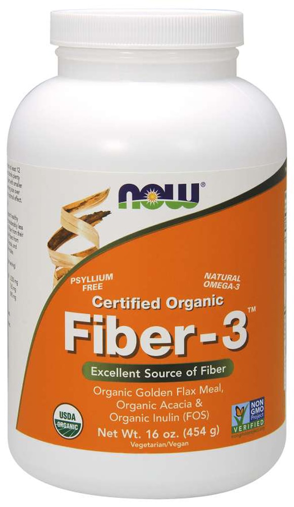 NOW Certified Organic Fiber-3™ — 16 унций NOW Foods