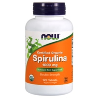 Сертифицированная органическая спирулина - 1000 мг - 120 таблеток - NOW Foods NOW Foods