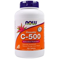 Chewable C-500 Orange Juice -- 100 Tablets (Таблетки) NOW Foods