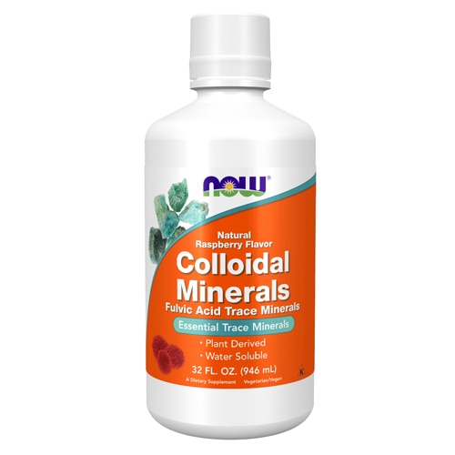 Коллоидные минералы с натуральным вкусом малины - 946мл - NOW Foods NOW Foods