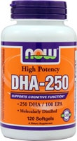 DHA-250 High Potency -- 120 Softgels (Мягкие капсулы) NOW Foods