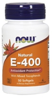 ТЕПЕРЬ E-400 -- 268 мг -- 50 мягких таблеток NOW Foods