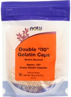 Empty Gel (Гель) Caps Double 00 -- 250 Gelatin Capsules (Капсулы) NOW Foods