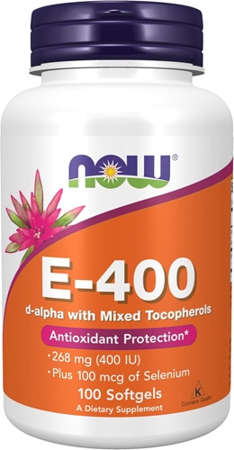 Foods Natural E-400 -- 100 Softgels (Мягкие капсулы) NOW Foods