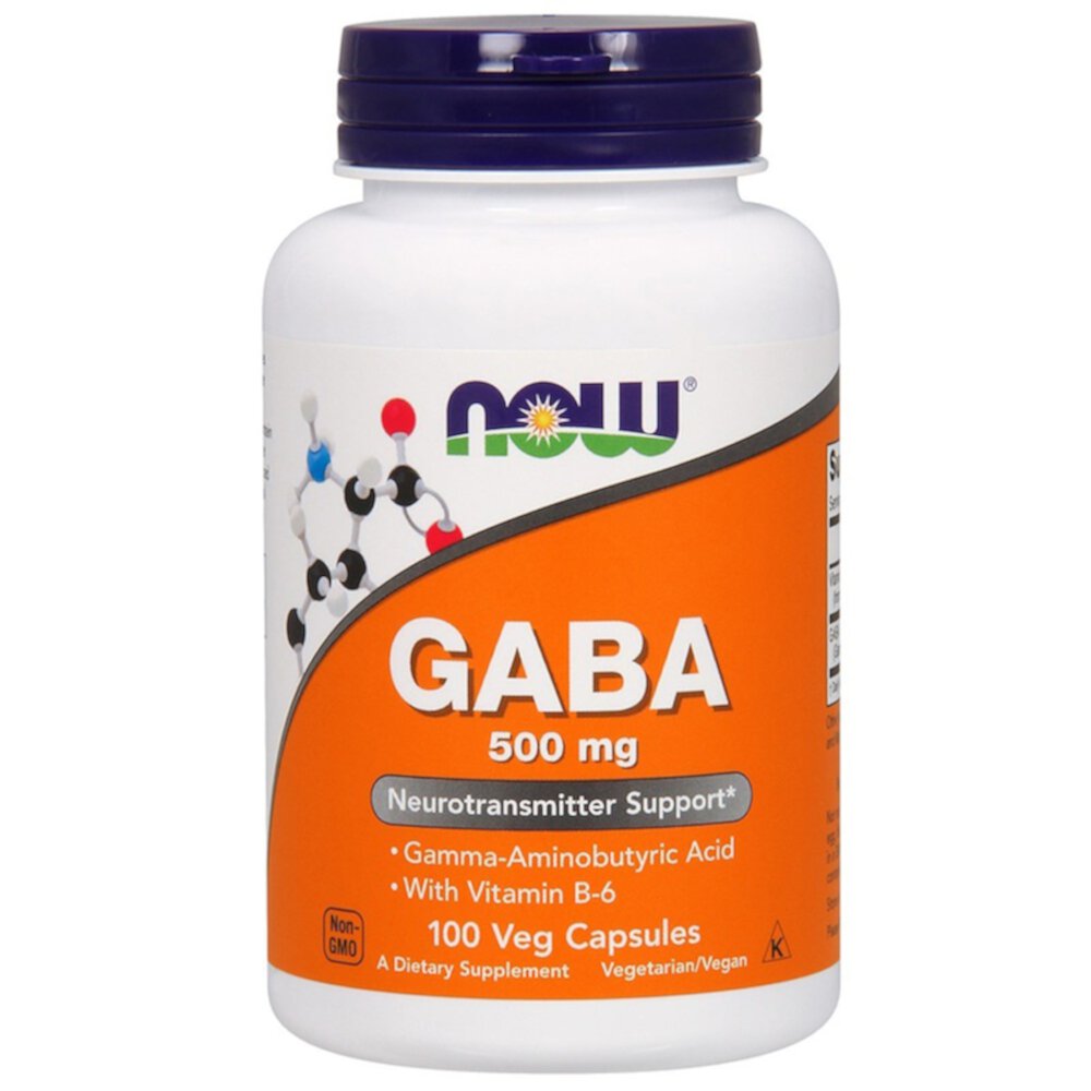 GABA - 500 мг - 100 растительных капсул - NOW Foods NOW Foods