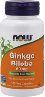 ТЕПЕРЬ Гинкго билоба -- 60 мг -- 120 растительных капсул NOW Foods