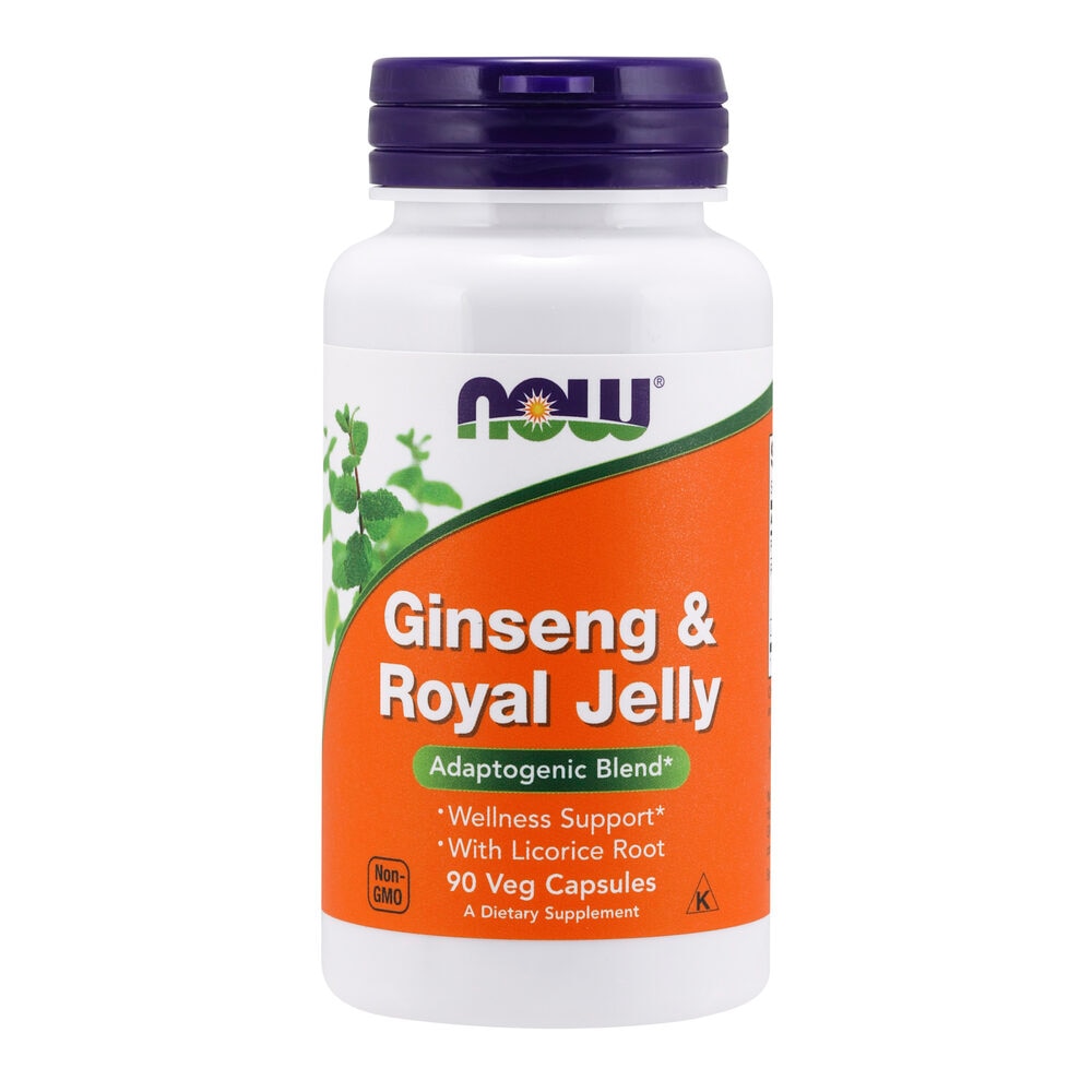 Ginseng & Royal Jelly -- 90 Vegetarian Capsules (Вегетарианские капсулы) NOW Foods