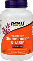 Glucosamine & MSM Vegetarian -- 120 Veg Capsules (Вегетарианские капсулы) NOW Foods