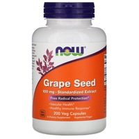 Grape Seed -- 100 mg - 200 Veg Capsules (Вегетарианские капсулы) NOW Foods