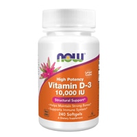 Витамин D-3 высокой активности - 10000 МЕ - 240 мягких капсул - NOW Foods NOW Foods