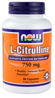 NOW L-цитруллин - 750 мг - 90 растительных капсул NOW Foods