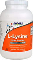 L-Lysine Pure Powder (Порошок) -- 1 lb (Фунты) NOW Foods