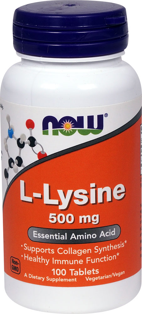 L-Lysine -- 500 mg - 100 Tablets (Таблетки) NOW Foods