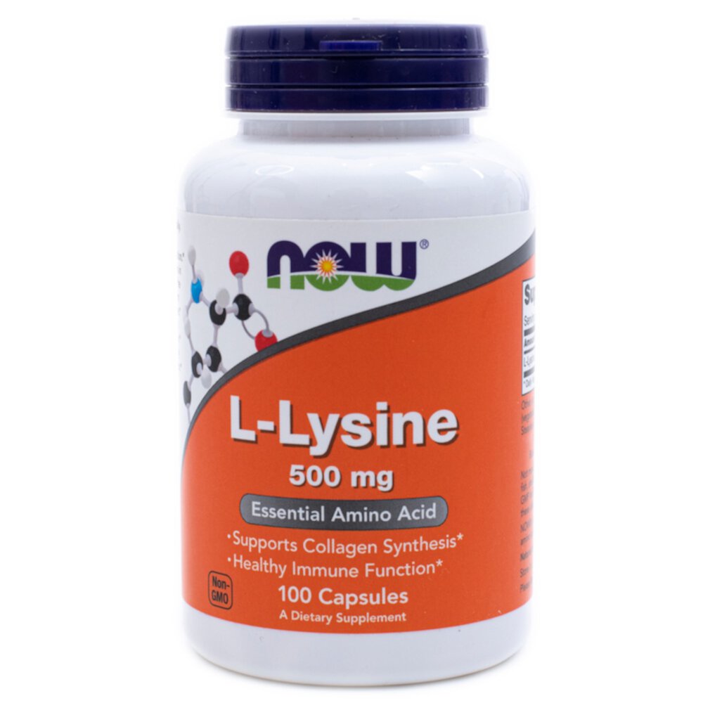 L-Lysine -- 500 mg - 100 Capsules (Капсулы) NOW Foods