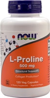 L-Proline -- 500 mg - 120 Veg Capsules (Вегетарианские капсулы) NOW Foods