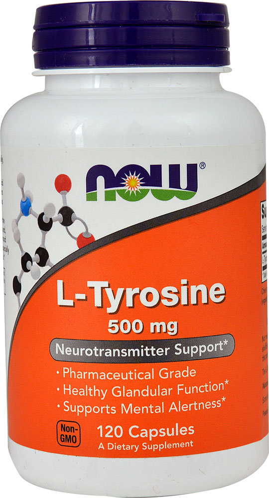 ТЕПЕРЬ L-тирозин -- 500 мг -- 120 капсул NOW Foods
