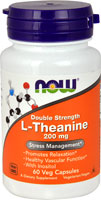 L-Теанин Двойная Сила - 200 мг - 60 растительных капсул - NOW Foods NOW Foods