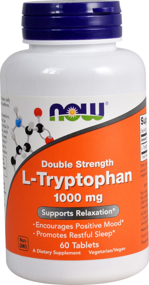 СЕЙЧАС L-триптофан -- 1000 мг -- 60 таблеток NOW Foods