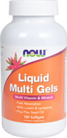 Liquid (Жидкость) Multi Gels -- 180 Softgels (Мягкие капсулы) NOW Foods