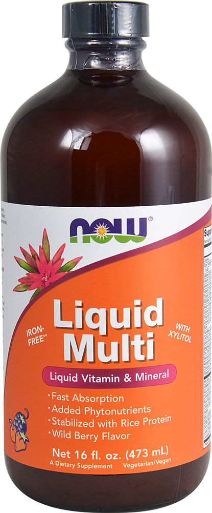 Liquid (Жидкость) Multi Iron Free Wild Berry -- 16 fl oz (Жидкие унции) NOW Foods