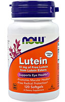 Lutein -- 10 mg - 120 Softgels (Мягкие капсулы) NOW Foods