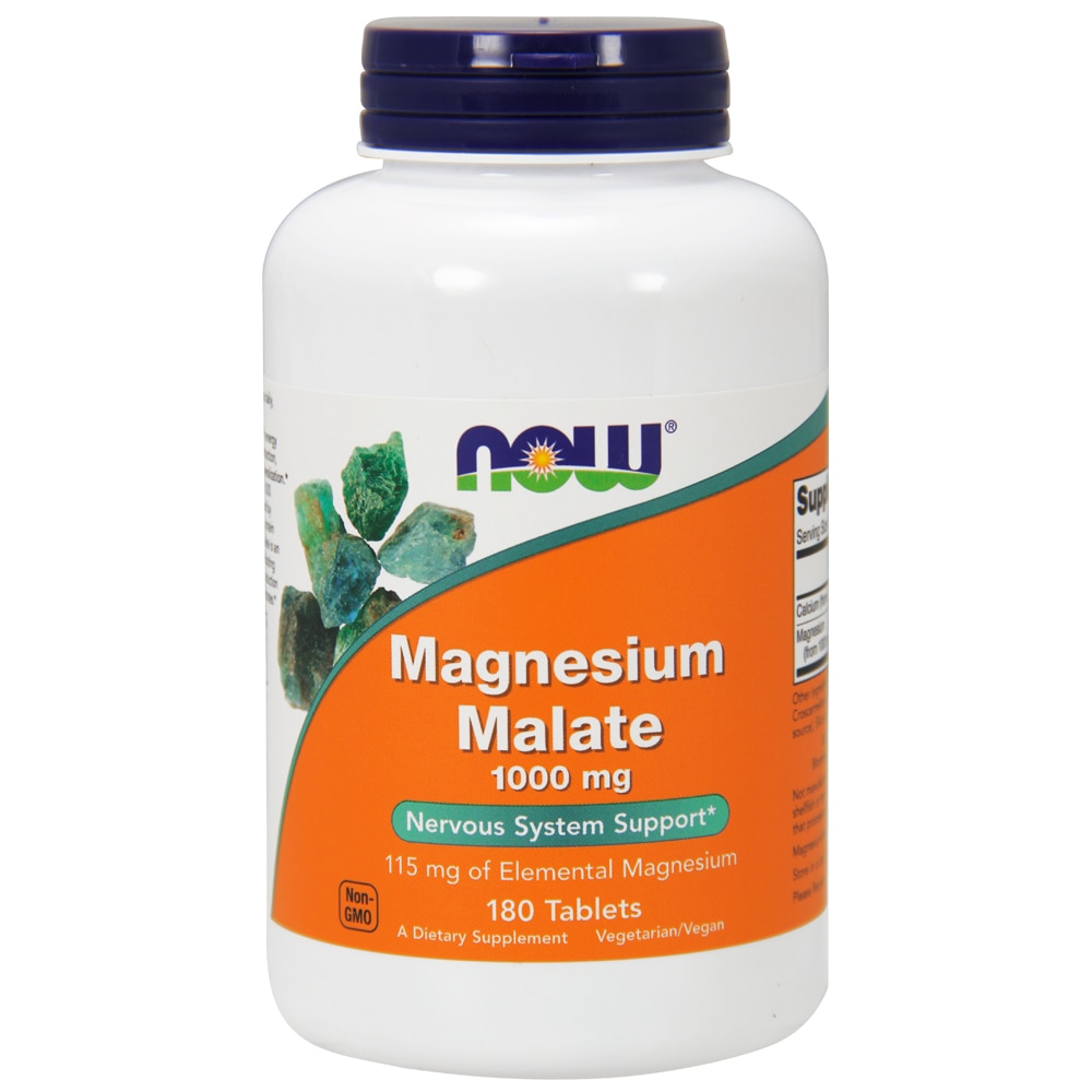 Magnesium Malate -- 1000 mg - 180 Tablets (Таблетки) NOW Foods