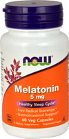 Мелатонин - 5 мг - 60 вегетарианских капсул - NOW Foods NOW Foods