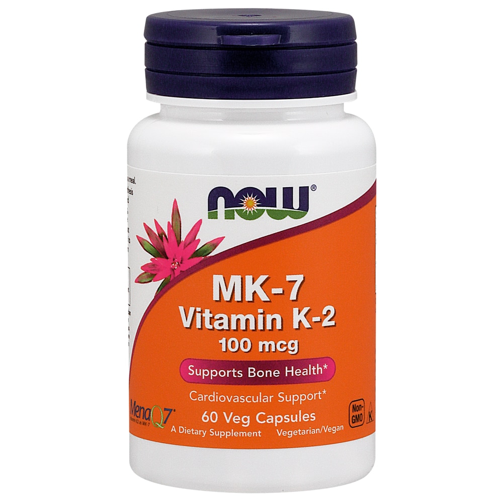 MK-7 Vitamin K-2 -- 100 mcg - 60 Veg Capsules (Вегетарианские капсулы) NOW Foods