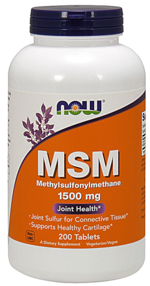 MSM (Метилсульфонилметан) - 1500 мг - 200 таблеток - NOW Foods NOW Foods