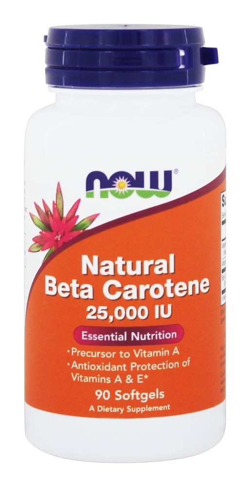 Натуральный бета-каротин NOW - 25000 МЕ - 90 гелевых капсул NOW Foods