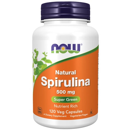 Натуральная спирулина - 500 мг - 120 вегетарианских капсул - NOW Foods NOW Foods