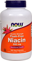 Niacin Flush-Free -- 500 mg - 180 Vcaps NOW Foods