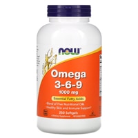 Omega 3-6-9 -- 1000 mg - 250 Softgels (Мягкие капсулы) NOW Foods