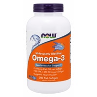 Omega-3 - 1000 мг - 200 рыбьих желатиновых капсул - NOW Foods NOW Foods