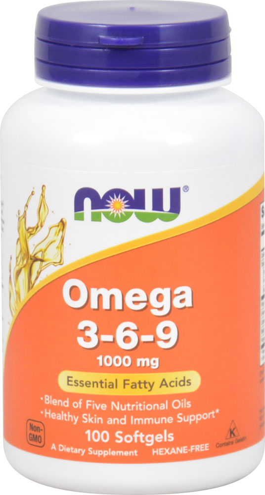 Omega 3-6-9 -- 1000 mg - 100 Softgels (Мягкие капсулы) NOW Foods