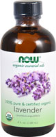 NOW Organic Essential Oils Лавандовое масло — 4 жидких унции NOW Foods