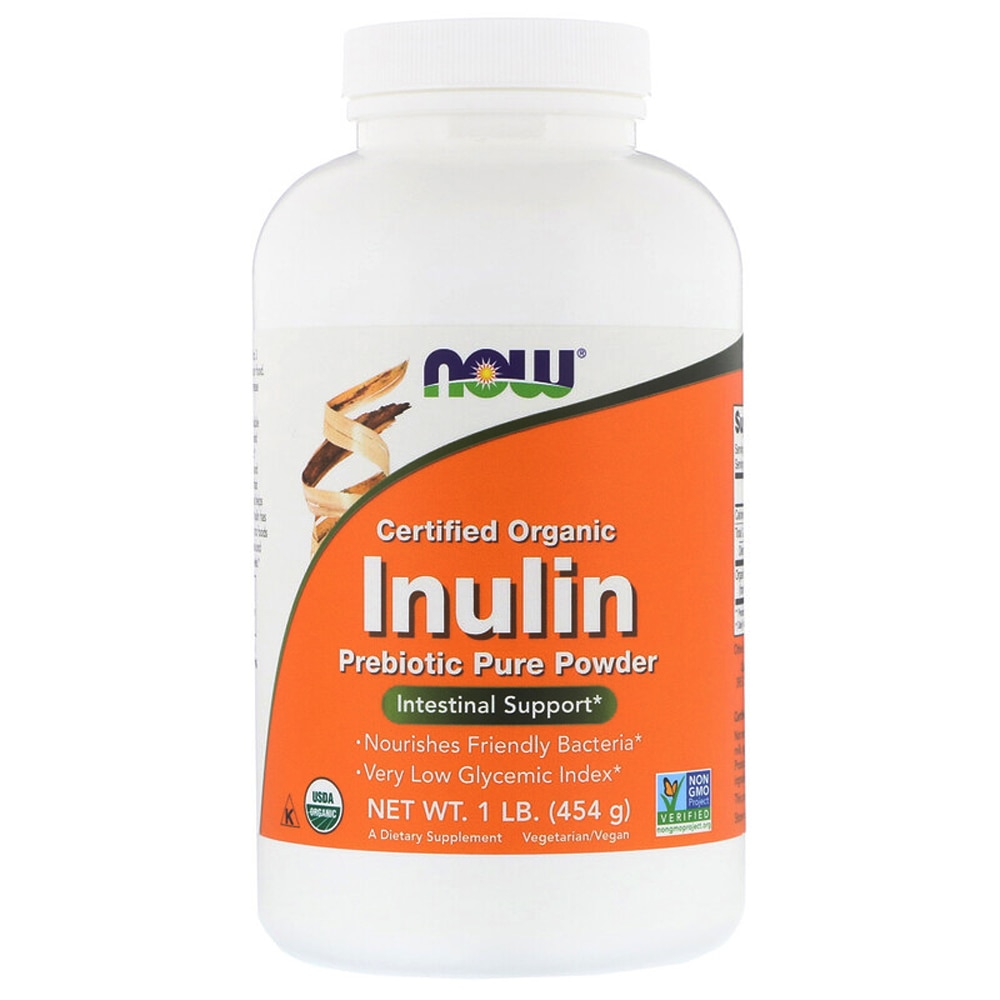 Органический Инулин, Порошок Пребиотик - 454г - NOW Foods NOW Foods