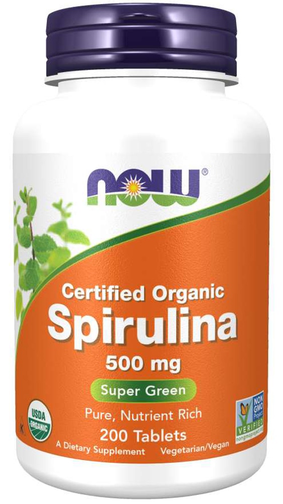 Органическая Спирулина - 500 мг - 200 таблеток - NOW Foods NOW Foods