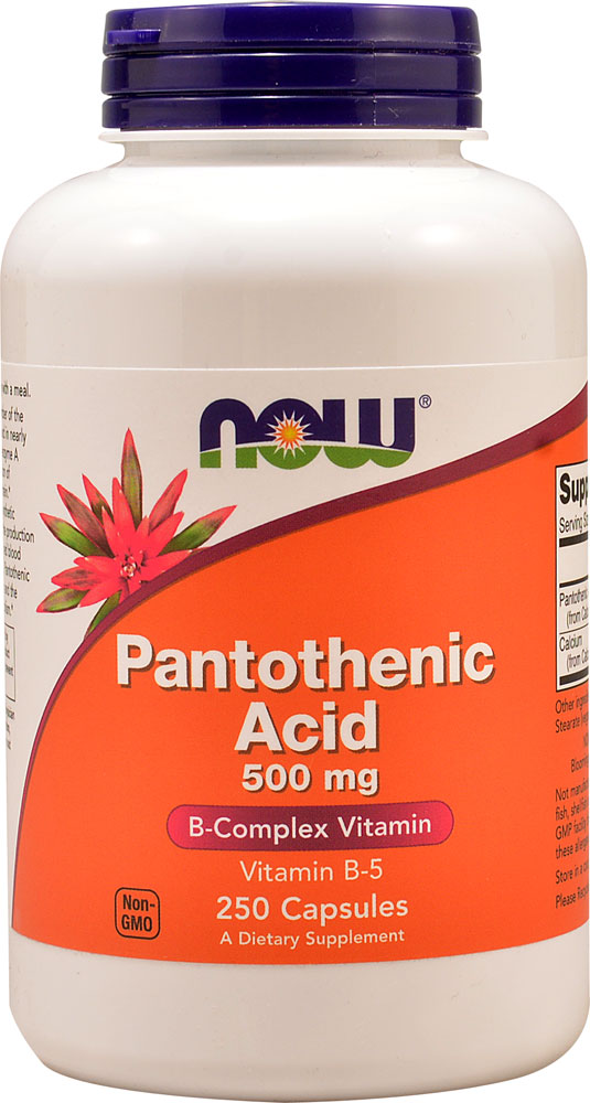 Пантотеновая кислота - 500 мг - 250 капсул - NOW Foods NOW Foods
