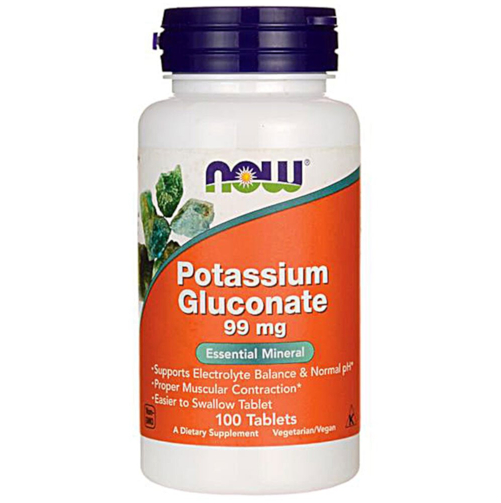 Potassium Gluconate -- 99 mg - 100 Tablets (Таблетки) NOW Foods