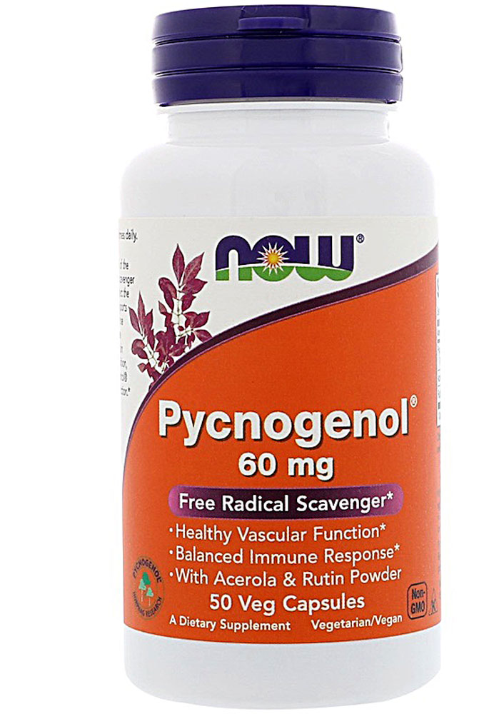 Pycnogenol -- 60 mg - 50 Vegetarian Capsules (Вегетарианские капсулы) NOW Foods