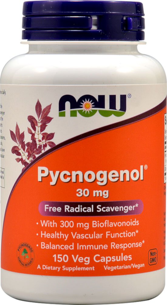 Pycnogenol -- 30 mg - 150 Vegetable Capsules (Растительные капсулы) NOW Foods