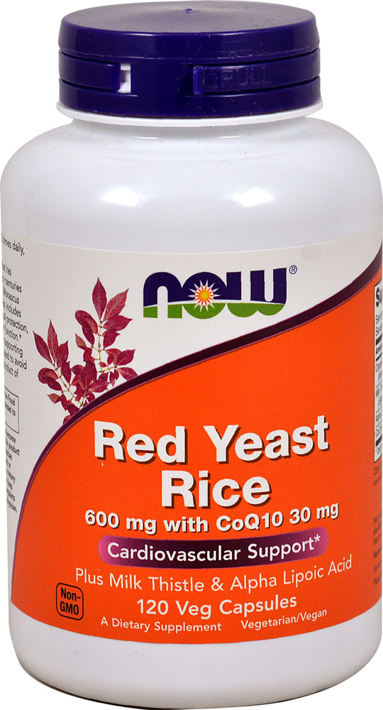 Красный дрожжевой рис - 600мг с CoQ10 30мг - 120 вегетарианских капсул - NOW Foods NOW Foods