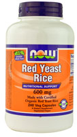 Red Yeast Rice -- 600 mg - 240 Veg Capsules (Вегетарианские капсулы) NOW Foods