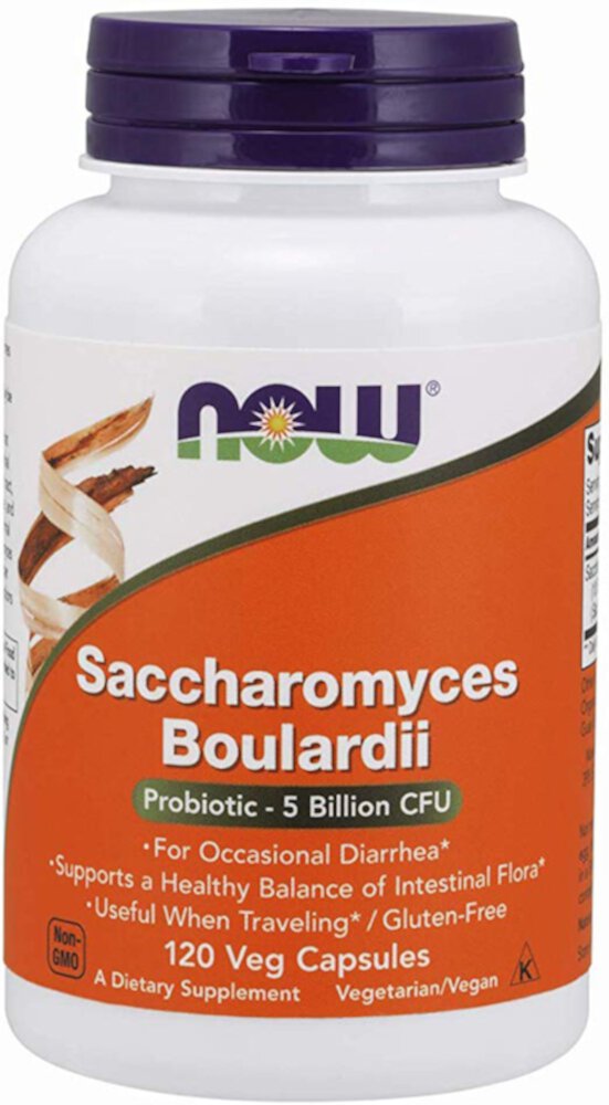 Saccharomyces Boulardii - 5 миллиардов КОЕ - 120 вегетарианских капсул - NOW Foods NOW Foods