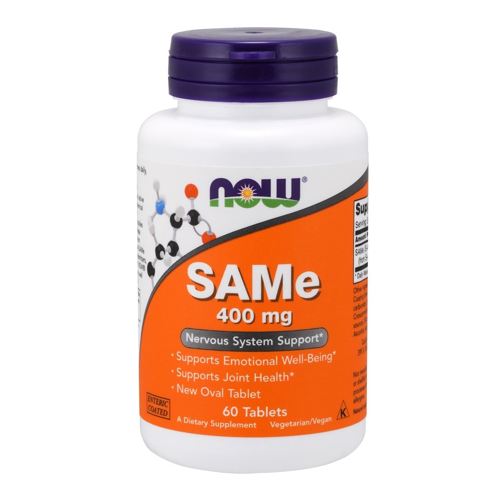 SAMe Nervous System Support -- 400 mg - 60 Tablets (Таблетки) NOW Foods